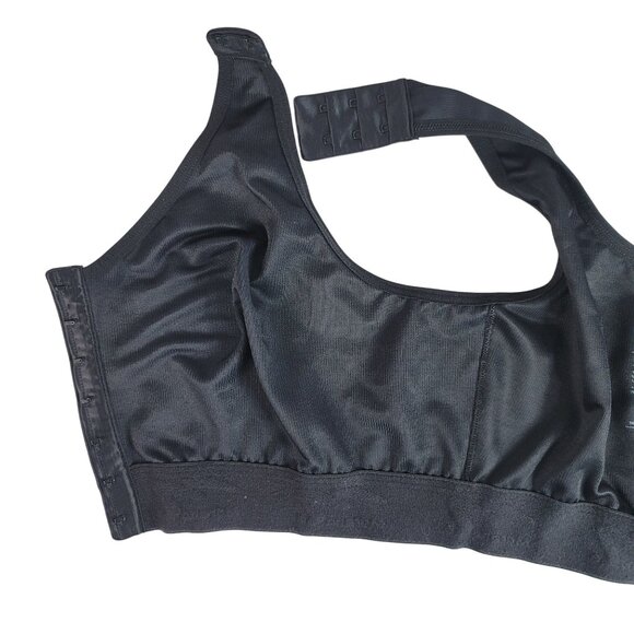 Marena Recovery Front Close Bra Black 38 D/E Wirefree Wide Straps Post Surgery - Picture 6 of 13